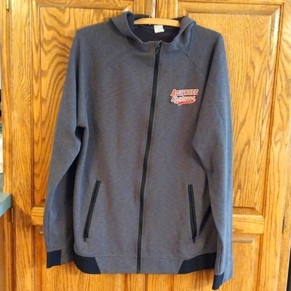 Sportex‎ Men's "Advanced Sportswear" Zip Front Hooded Sweatshirt Size Large Gray